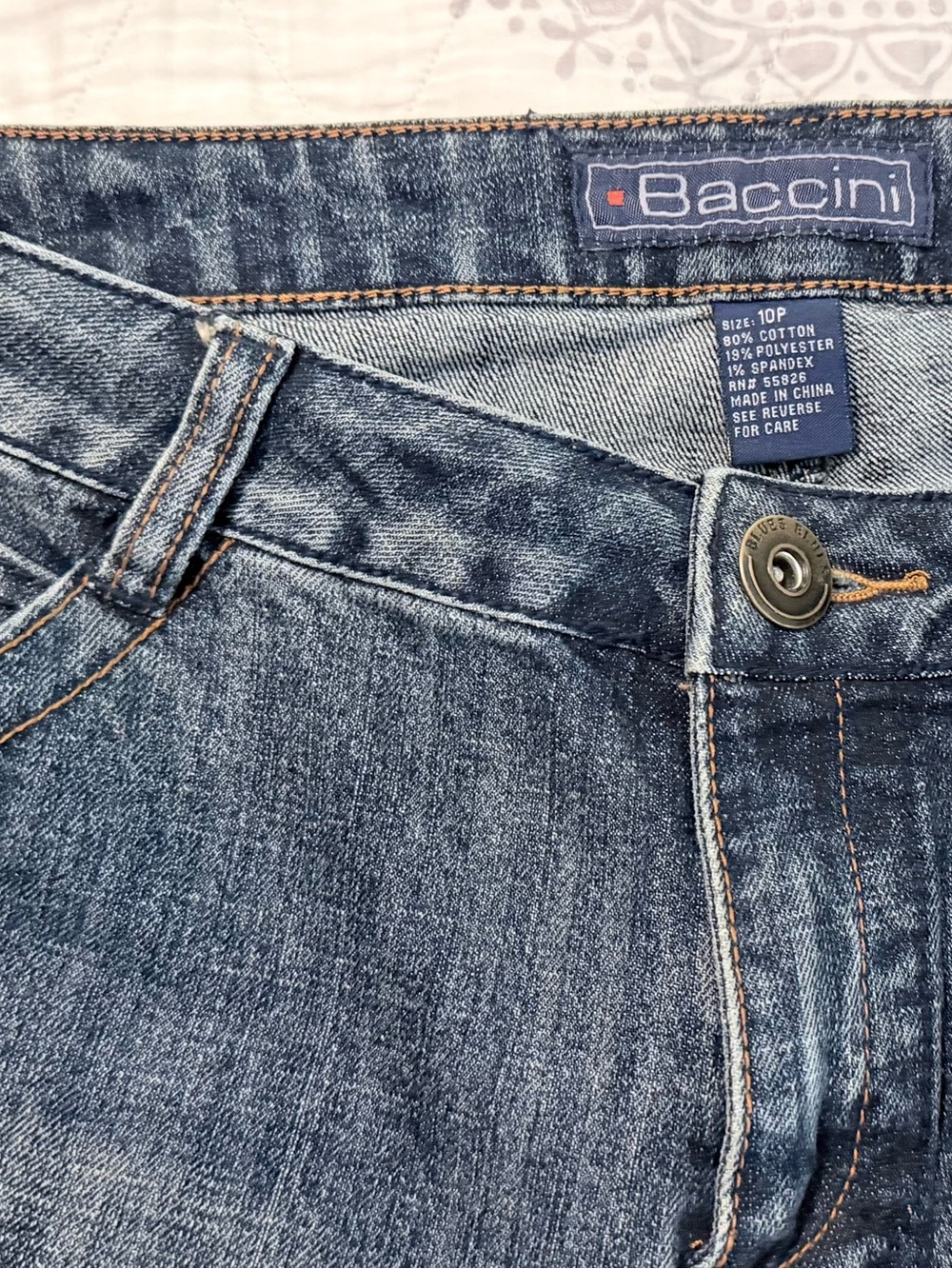 Baccini 10P Blue Boot Cut Jeans with Floral Stitching - Picture 5 of 7